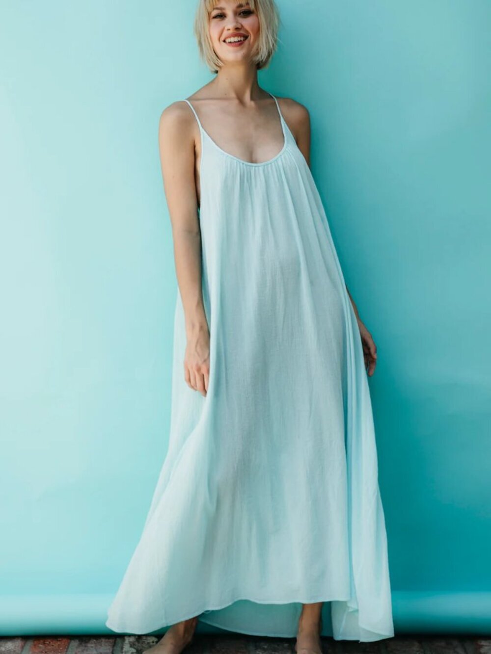 9Seed TULUM Low Back Maxi in Ocean Blue One Size Fits Most